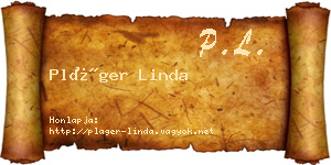 Pláger Linda névjegykártya